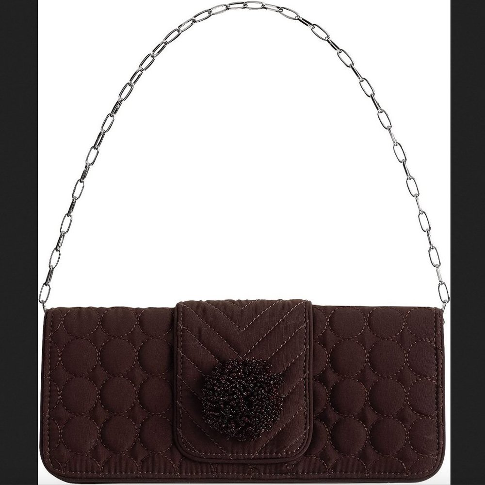 New! Vera Bradley Espresso Dazzle Clutch